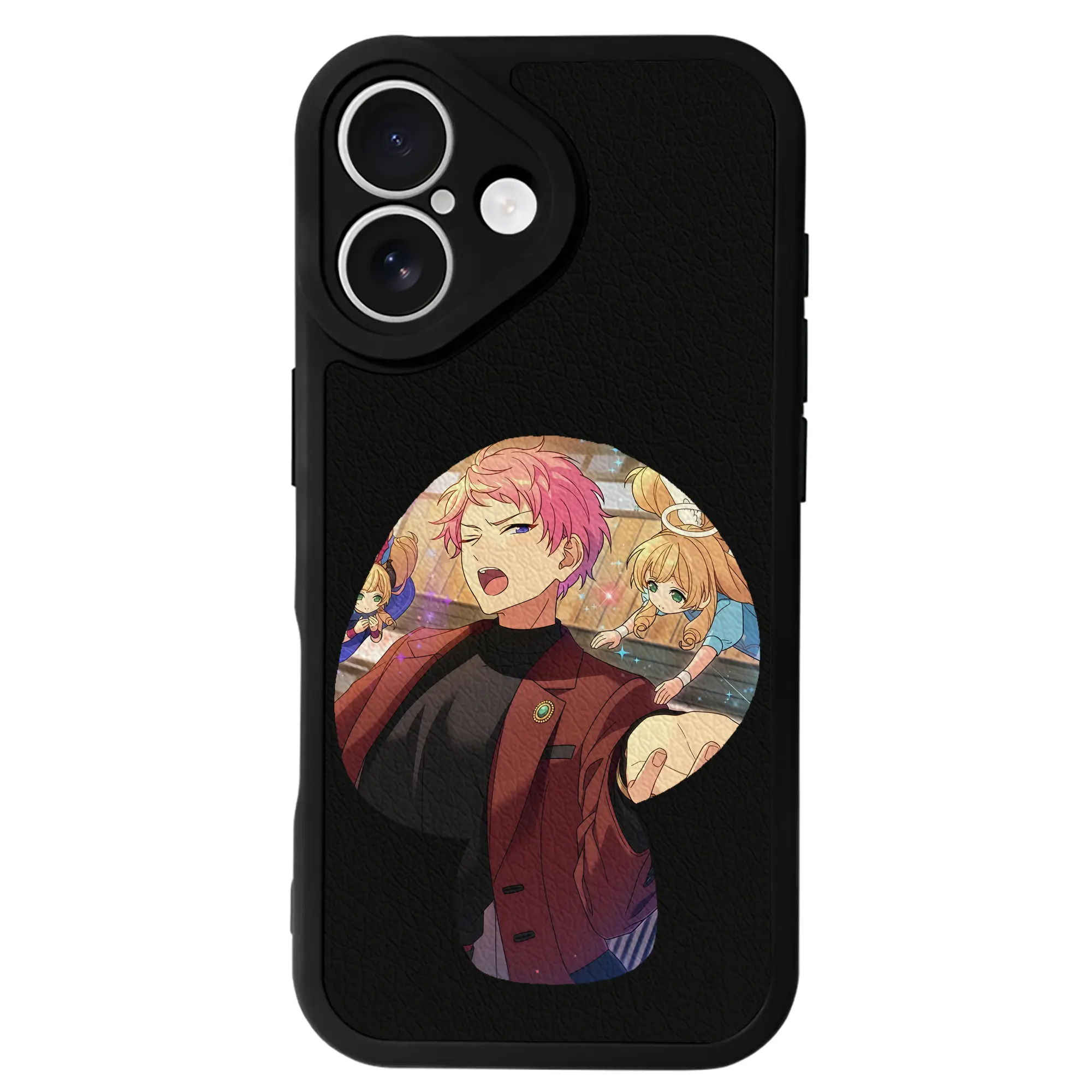 あんさん ぶる グッズ Valkyrie 斎宮宗 - IPhone 16シリーズ対応 ・ シリコンスマホケース ・ レザー調 ・ 高精度フィット ・ 耐衝撃 ・ ワイヤレス充電対応 ・ 精密カット